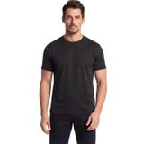 Erkek Dokuma Kumaş Düz Bisiklet Yaka Siyah T-Shirt 25411026SMA-011