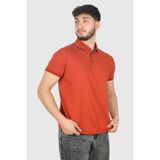 Erkek Dokuma Polo Yaka Kısa Kol Günlük Turuncu Polo Yaka T-Shirt 14311715-972
