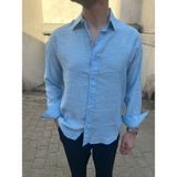 Erkek Dökümlü Modal Kumaş Gömlek Old Money Gömlek Erkek - Buz Mavisi - 2XL