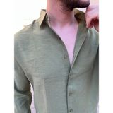 Erkek Dökümlü Modal Kumaş Gömlek Old Money Gömlek Erkek - Yeşil - 2XL