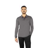 Erkek Düğme Kapama Uzun Kol Polo Yaka Reqgular Fit Gri Polo Yaka T-Shirt 15311727-94D