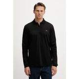 Erkek Düğme Kapama Uzun Kol Polo Yaka Reqgular Fit Siyah-Gümüş Polo Yaka T-Shirt 15311727-11D