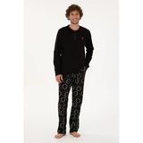 Erkek Düğmeli Yaka Uzun Kollu Pijama Takımı S26971 RAHAT KUMAŞ