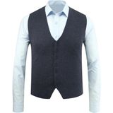 Erkek Düğmeli Yelek Cepsiz Desenli Çelik Örgü Klasik Kalıp - 5211LS - XL - Lacivert