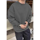 Erkek Düz Bisiklet Yaka 3 Iplik Pamuklu Sweatshirt - Füme - 2XL