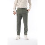 Erkek Düz Kesim Kumaş Pantolon Esnek Likralı Bilek Boy Haki - Skinny & Normal Bel