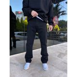 Erkek Düz Siyah Baggy Kot Pantolon