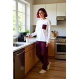 Erkek Ekose Cepli Uzun Kollu Pijama Takımı Fonksiyonel Dayanıklı Kaliteli Konforlu Estetik