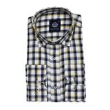 Erkek Ekose Klasik Uzun Kol Gömlek Oxford BGL-ST02988 SARI L