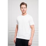 Erkek Ekru Basic Bisiklet Yaka Dynamic Fit Pamuk T-Shirt