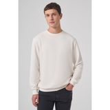 Erkek Ekru Basic Bisiklet Yaka Sweatshirt