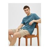 Erkek Ekru Bisiklet Yaka T-shirt