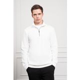 Erkek Ekru Femuarlı Bato Yaka Dynamic Fit Rahat Kesim Sweatshirt
