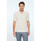 Erkek Ekru Trend Polo Yaka Rayon Triko T-Shirt