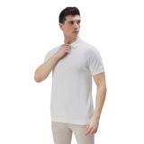 Erkek Ekru%100 Pamuk Polo Yaka Kısa Kollu Triko Kazak TRIST-7107 -XL