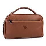 Erkek El Çantası Portföy Çanta İki Bölmeli El Çantası Clutch Çanta (Taba)