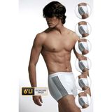 Erkek Elastanlı Biyeli Beyaz Boxer 850 6'lı Ekonomik Paket - XL