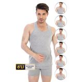 Erkek Elastanlı Spor Gri Atlet 916 6'lı Ekonomik Paket