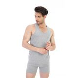 Erkek Elastanlı Spor Gri Atlet 916
