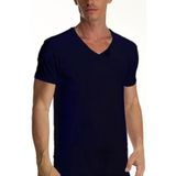 Erkek Elastanlı V Yaka Lacivert T-Shirt 956