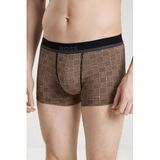 Erkek Elastik Bel Bantlı Baskılı Logo Desenli Pamuklu Kahverengi Boxer 50531380-005