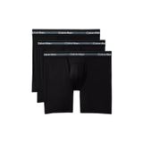 Erkek Elastik Bel Bantlı Logo Etiketli Üçlü Paket Siyah Boxer LV00NB4538-UB1
