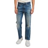 Erkek Eskitme Desenli Normal Kalıp Pamuklu Esnek Denim Lacivert Jeans 50546630-421