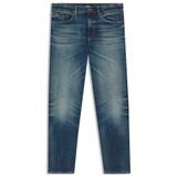 Erkek Eskitme Desenli Normal Kalıp Pamuklu Esnek Denim Lacivert Jeans 50546630-421