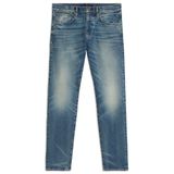 Erkek Eskitme Desenli Slim Fit Düz Paça Mavi Jeans 50549119-422
