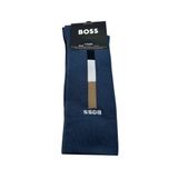 Erkek Esnek Pamuklu İkonik BOSS Şerit Çizgi Detaylı Lacivert Çorap 50531084-425