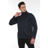 Erkek Fermuar Detaylı Softshell Eşofman Üstü - 2XL - Lacivert