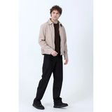 Erkek Fermuarlı çift Cepli Boxy Fit Ince Ceket Bej - 26Y 99545