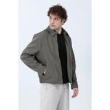Erkek Fermuarlı çift Cepli Boxy Fit Ince Ceket haki - 26Y 99545