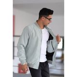 Erkek Fermuarlı Kolej Mont - Füme - 2XL