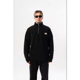 Erkek Ffb Yarım Fermuarlı Oversize Polar Ceket Siyah