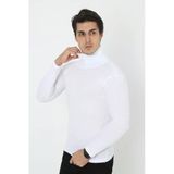 Erkek Fitilli Kaşkorse Kumaş Boğazlı Full Likralı Slimfit Body - Beyaz