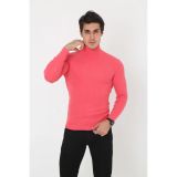 Erkek Fitilli Kaşkorse Kumaş Boğazlı Full Likralı Slimfit Body - Pembe