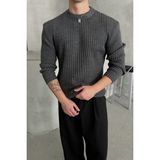 Erkek Fitilli Örme Oversize Kazak - XL - Antrasit