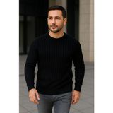 Erkek Fitilli Triko Kazak 4’lü Set Beyaz Bordo Gri Siyah Regular Fit Bisiklet Yaka Kazak Triko Kombini - Bordo - Siyah - Beyaz - Gri