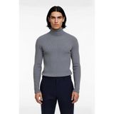 Erkek Fitted Balıkçı Yaka Fitilli Uzun Kollu Kazak Günlük Şıklığı ve Kış Konforunu Birleştirir -Füme-2XL