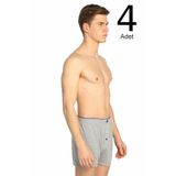 Erkek Füme 4'lü Paket Penye Düğmeli Boxer ELF568T0117CCM4