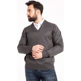 Erkek Füme Ince Yün Triko Örgü V Yaka Kazak - 2XL