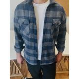 Erkek Füme-indigo Çift Cep Kapaklı Slim Fit Oduncu Gömlek Füme-indigo