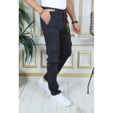 Erkek Füme Likralı Kargo Pantolon Esnek Gabardin/kanvas Körüklü Cep Komando Kargo Cep Şık Pantolon - 34