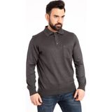 Erkek Füme Nacar Store Polo Yaka İnce Yün Triko Örgü Baba Kazak Günlük Stil ve Rahatlık