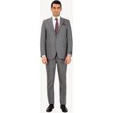 Erkek Füme Regular Fit Kareli Sivri Yaka Takım Elbise - 50 / 6 - 6 Drop