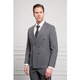Erkek Füme Trend Kruvaze Slim Fit Dar Kesim Sivri Yaka Takım Elbise