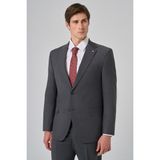 Erkek Füme Yünlü Trend Desenli Dynamic Fit Takım Elbise - 6 Drop - 54