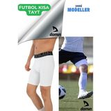 Erkek Futbol Diz Üstü Tayt-Kısa Spor Tayt - M - Beyaz