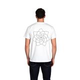 Erkek Geometrik Çiçek Mandala Deseni Baskılı Rahat Kesim Kısa Kollu Tişört Günlük Modern Şık Zarif
